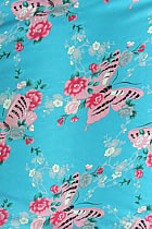 Fabric - Floral Imitation Silk (Multicolor)