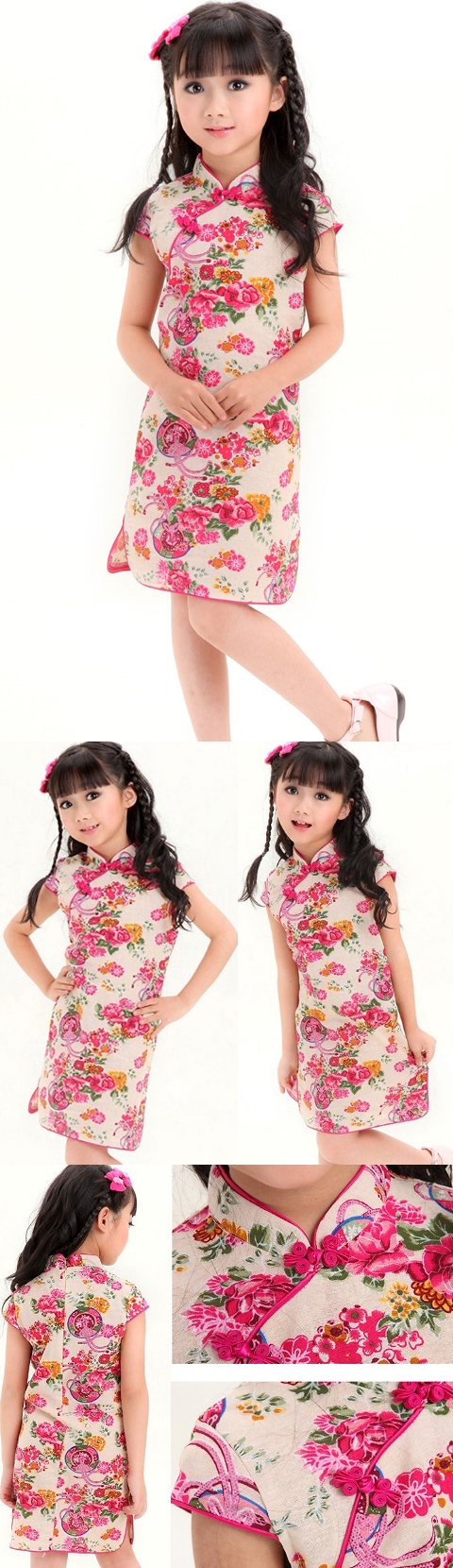 Girl's Floral Cheongsam Dress (RM)