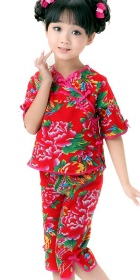 特價品-女童印花中式套裝 (成衣)