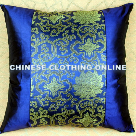 Chinese Ethnic Lotus Embroidery Cushion Cover