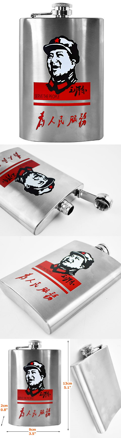 Chairman Mao Hip Flash Portable Stainless Steel Flagon