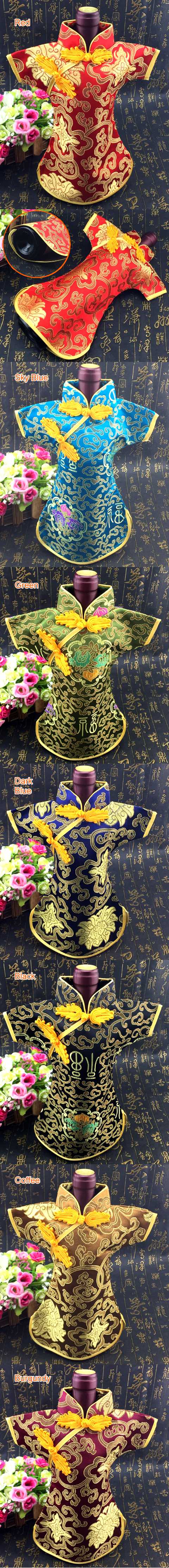 Chinese Ethnic Brocade Cheongsam Bottle Clothes