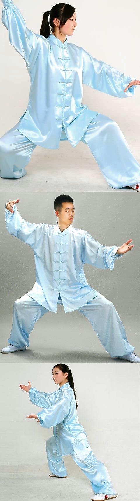 Professional Taichi Kungfu Uniform - Korean Silk - Powder Blue (RM)