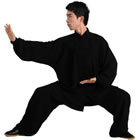 Professional Taichi Kungfu Uniform with Pants - Jiajia Cotton - Black (RM)
