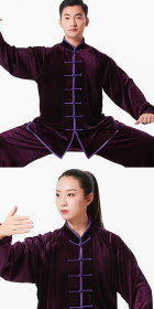 Professional Taichi Kungfu Uniform with Pants - Velvet - Purple (RM)