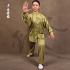 Professional Taichi Kungfu Uniform with Pants - Silk Fibroin Satin - Olive (RM)