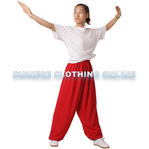 Taichi Kungfu Pants - Rhombic Linen - Red (RM)