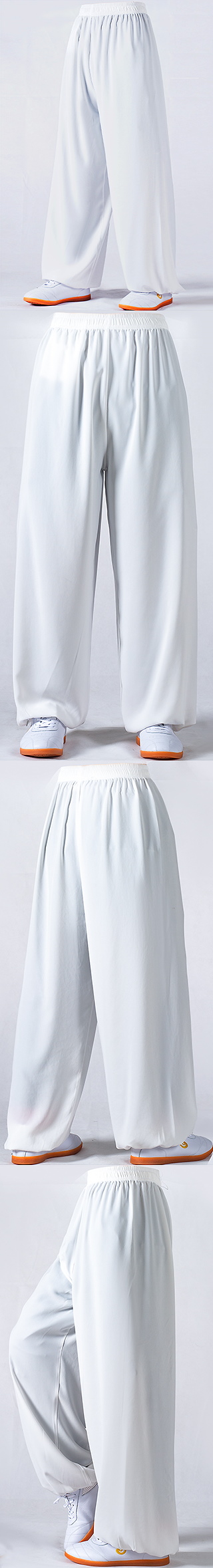 Bargain - Professional Taichi Kungfu Pants - Cotton/Silk - White (RM)