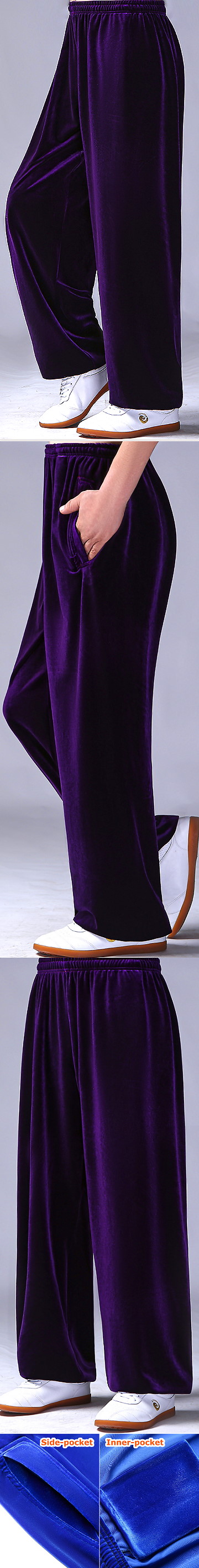 Professional Taichi Kungfu Pants - Velvet - Purple (RM)