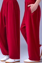 Professional Taichi Kungfu Pants - Velvet - Red (RM)