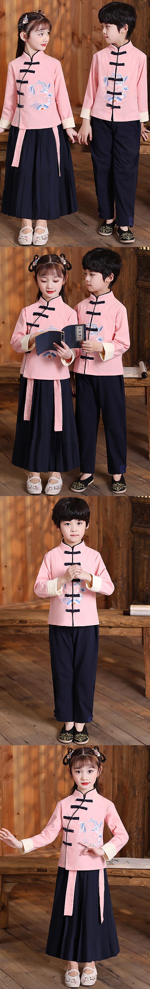 Embroidery Mandarin Suit for Boys and Girls (RM)