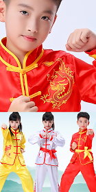 Kid's Dragon Phoenix Kung Fu Uniform with Sash (RM)