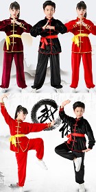 Kid's Velvet Kung Fu Uniform with Sash (RM)