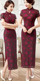 Cup-sleeve Gorgeous Embroidery Gauze Cheongsam (RM)