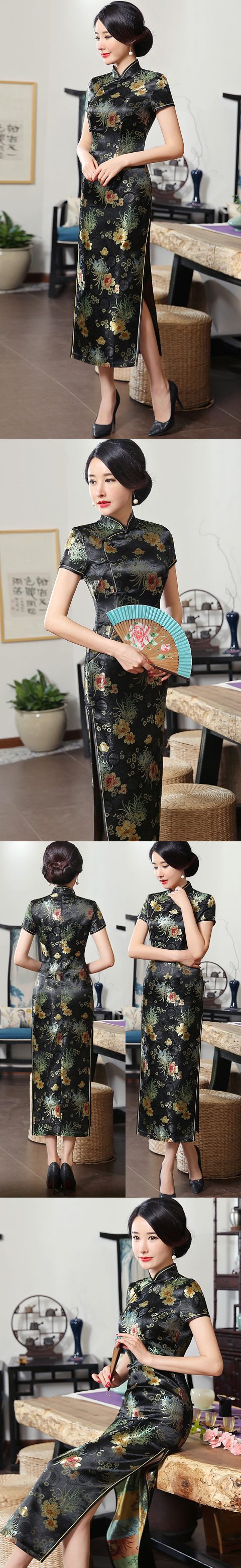 Short-sleeve Long-length Brocade Cheongsam (RM)