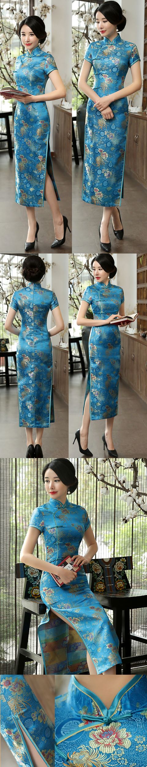 Short-sleeve Long-length Brocade Cheongsam (RM)