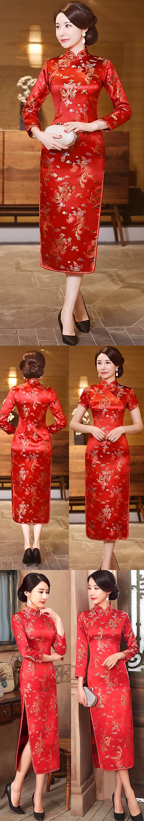 Long-sleeve Long-length Brocade Cheongsam (RM)