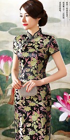 Short-sleeve Long-length Brocade Cheongsam (RM)