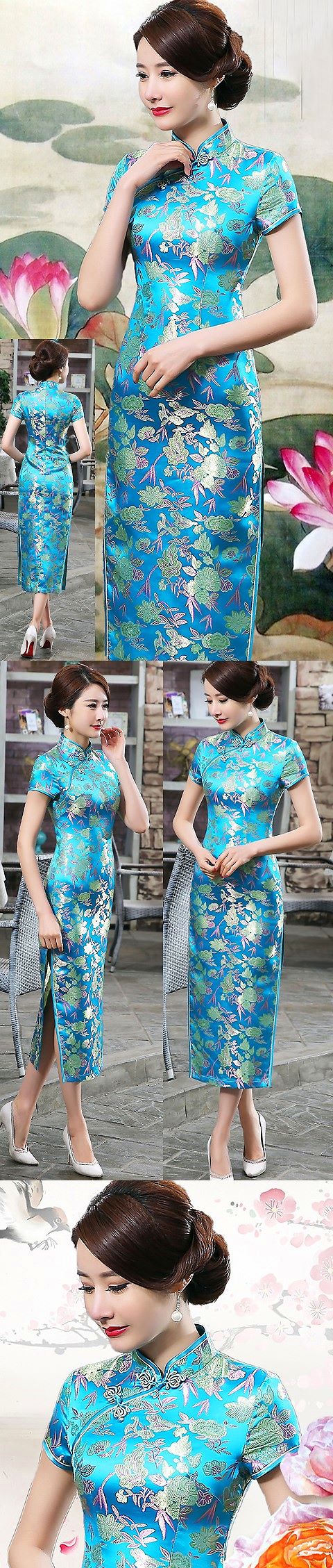 Short-sleeve Long-length Brocade Cheongsam (RM)