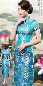 Short-sleeve Long-length Brocade Cheongsam (RM)