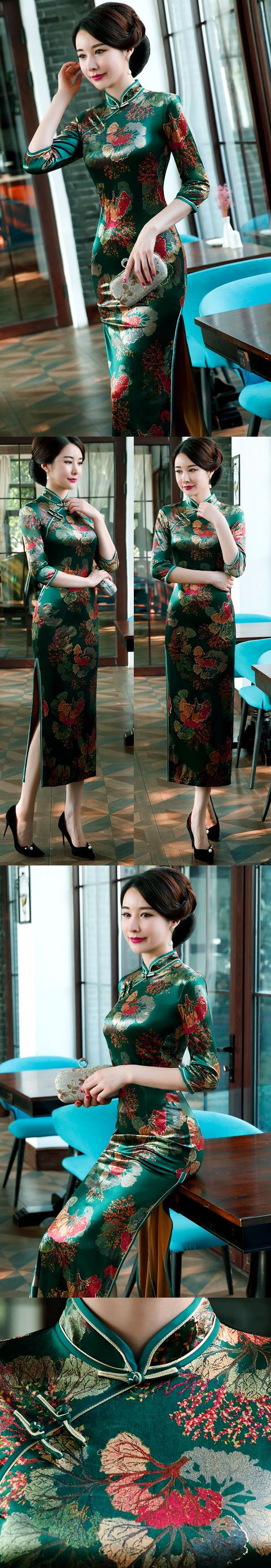 3/4-sleeve Velvet Cheongsam (RM)