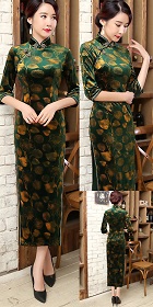 3/4-sleeve Velvet Cheongsam (RM)