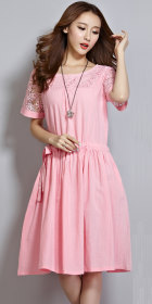 Ethnic Embroidery-gauze Cotton Dress (RM)