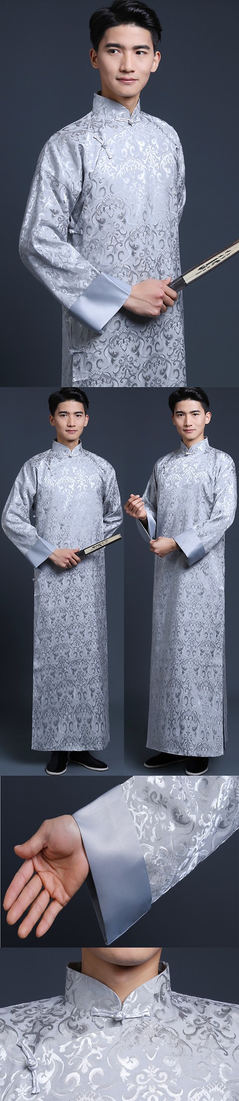 Jacquard Mandarin Robe w/Folding Cuffs (RM/CM)