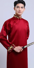 Dragon Embroidery Mandarin Robe w/Folding Cuffs (RM)