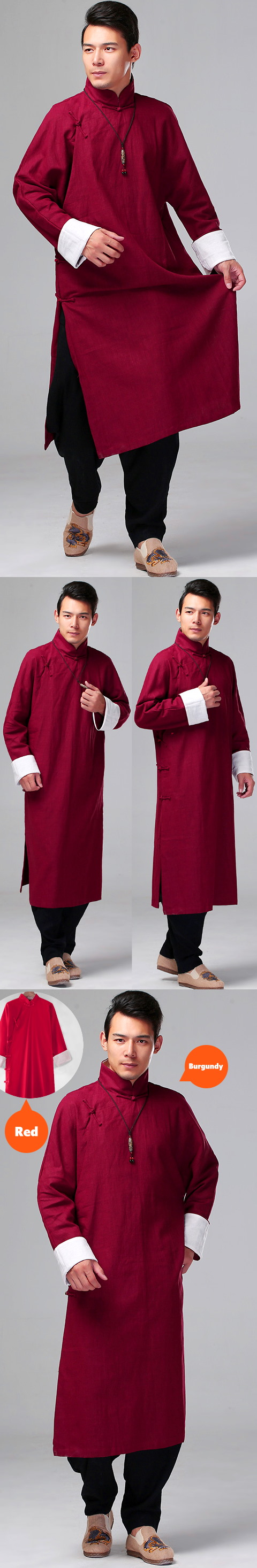 Cotton Linen Mandarin Robe / Cheongsam (RM)
