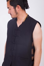 Mandarin Sleeveless Plain Cotton Shirt (RM)