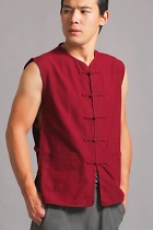 Mandarin Sleeveless Plain Cotton Shirt (RM)