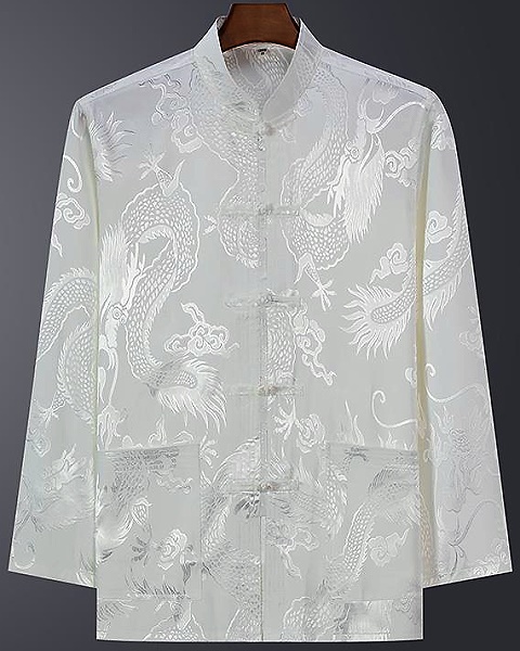 Shadow Dragon Jacquard Mandarin Shirt (RM)