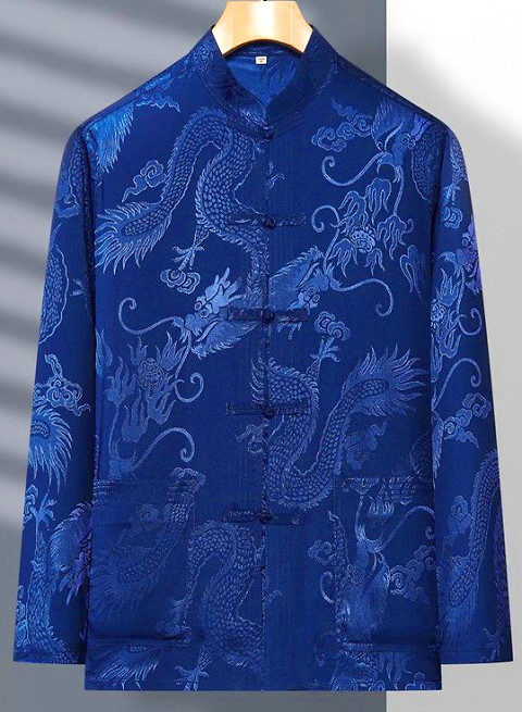 Shadow Dragon Jacquard Mandarin Shirt (RM)
