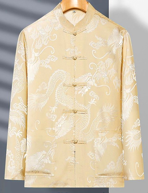 Shadow Dragon Jacquard Mandarin Shirt (RM)