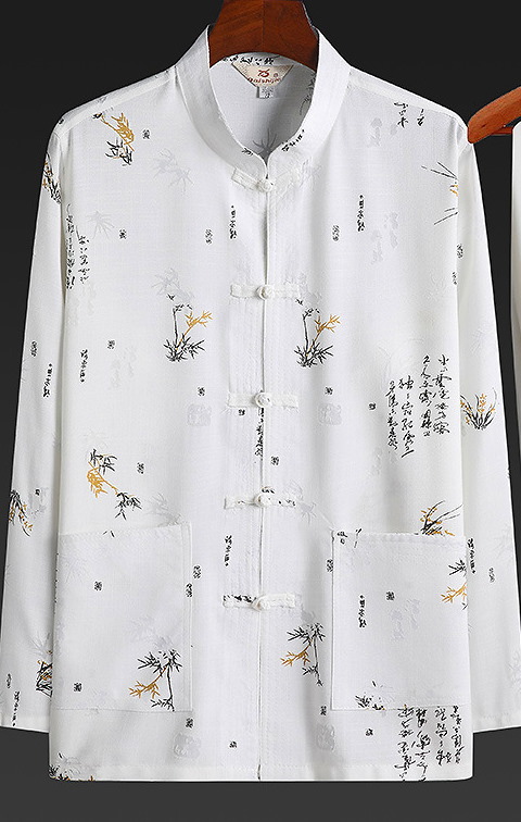 Bamboo Linen Long-sleeve Mandarin Shirt (RM)