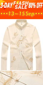 Mandarin Dragon Embroidery Long-sleeve Shirt (RM)