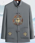 Fu Embroidery Long-sleeve Mandarin Shirt (RM)