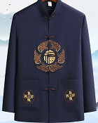 Fu Embroidery Long-sleeve Mandarin Shirt (RM)