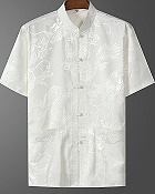 Shadow Dragon Jacquard Mandarin Shirt (RM)