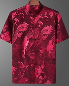 Shadow Dragon Jacquard Mandarin Shirt (RM)