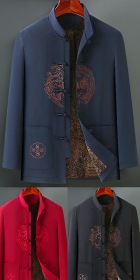 Dragon-phoenix Embroidery Fleeced-lined Jacket (RM)