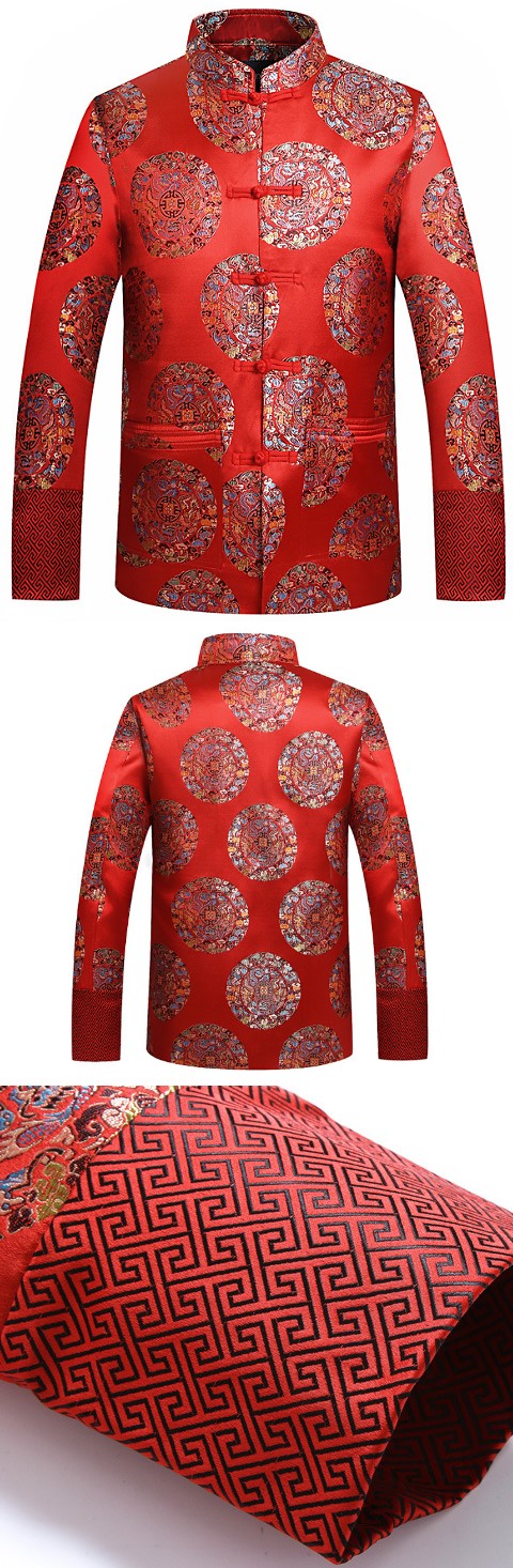 Mandarin Coiled Dragon Brocade Jacket (CM)