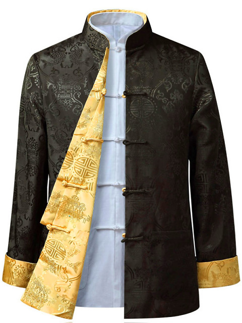 Mandarin Reversible Damask Jacket (RM)