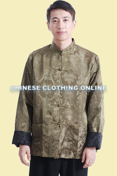 Mandarin Reversible Damask Jacket (RM)