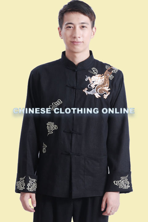 Mandarin Dragon Embroidery Linen Jacket (RM)