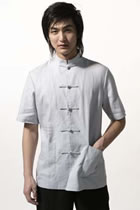 Short-sleeve Plain Mandarin Shirt (CM)