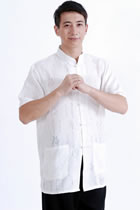 Short-sleeve Felicity Mandarin Shirt - Cream White (RM)