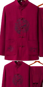 Dragon-phoenix Embroidery Long-sleeve Mandarin Suit (RM)