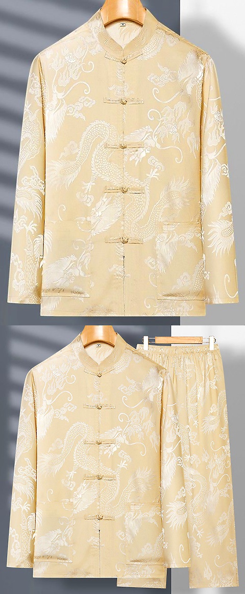 Shadow Dragon Jacquard Mandarin Suit (RM)